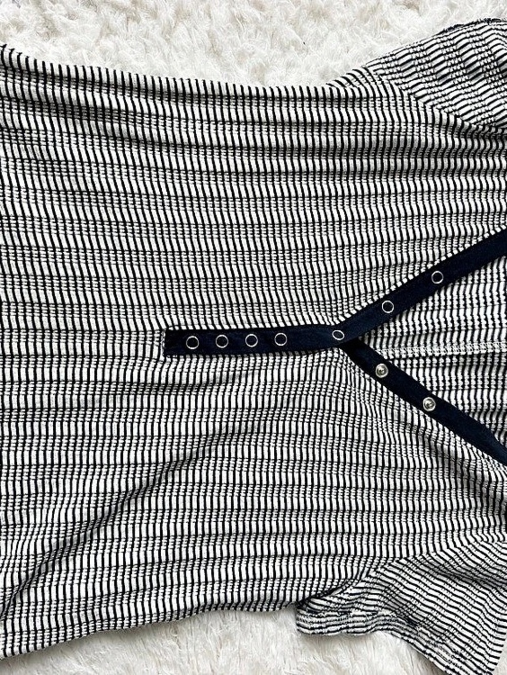PILCRO Striped Mini Skirt in Blue & White Size Large